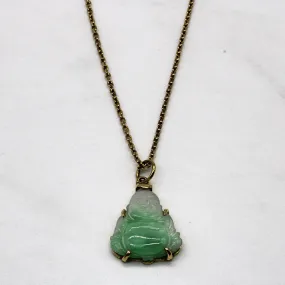 Jadeite Buddha 18k Necklace | 11.50ct | 24" | Understated Spark