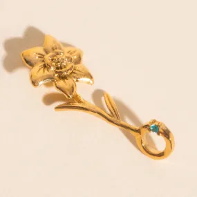 Casual Style Fashion Present March Daffodil Birth Flower Necklace Charm