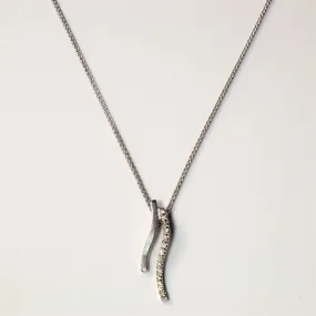 Textured Layers City Style Journey Diamond Necklace | 0.14ctw | 18" |