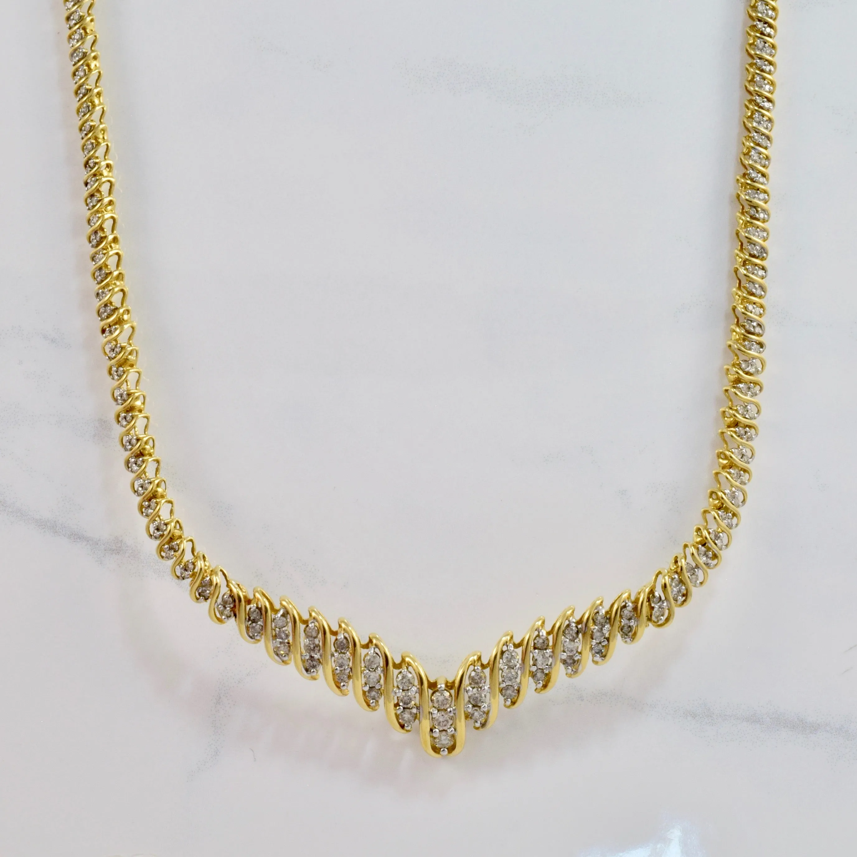 Vivid Charm Large Diamond Necklace | 5.74 ctw SZ 16.5" |