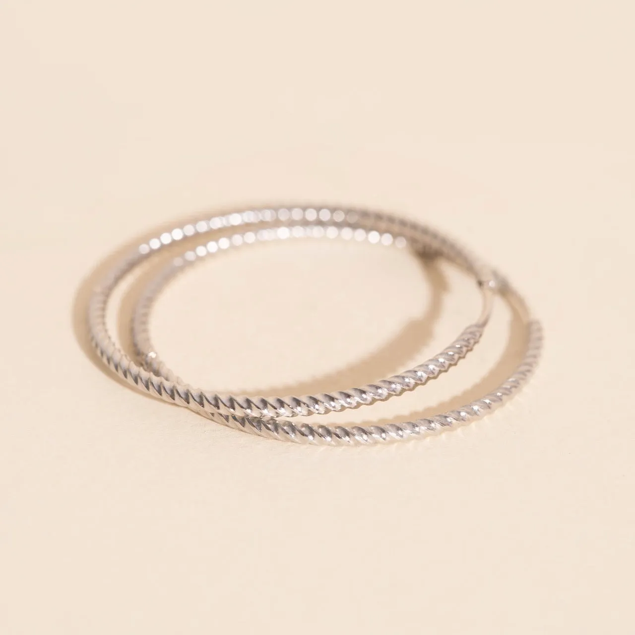 Gorgeous Creation Matte Adornment Lasso Rope Rounded Huggie Hoop Earrings