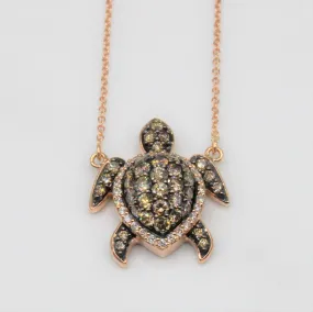 'Le Vian' Diamond Turtle Pendant Necklace | 1.26ctw | 18" | Distinct Highlight