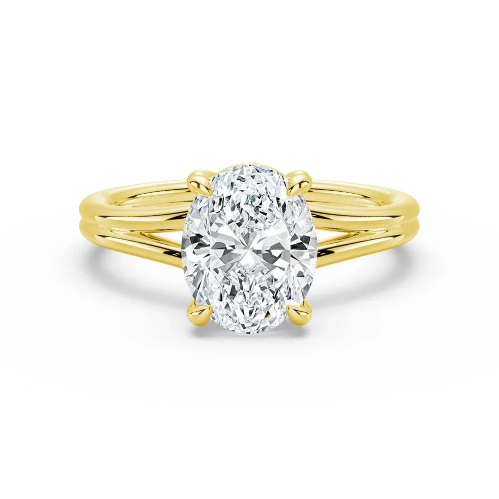Symbolic Use decorative item Classic Oval Solitaire Engagement Ring with Split Shank