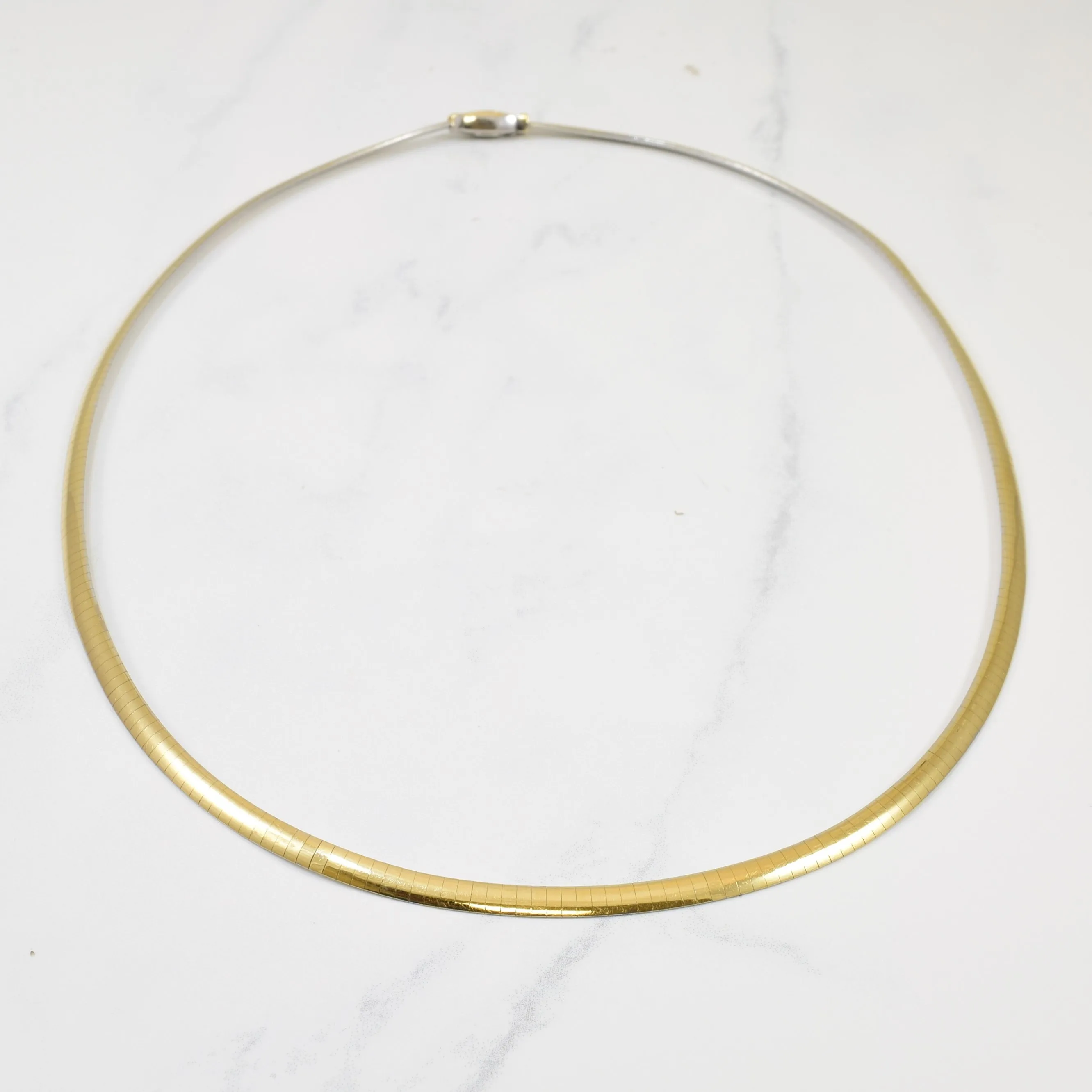 14k Two Tone Gold Omega Chain | 19" | Heirloom Feel Trendy Gifts