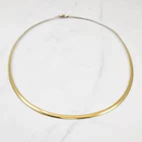 14k Two Tone Gold Omega Chain | 19" | Heirloom Feel Trendy Gifts