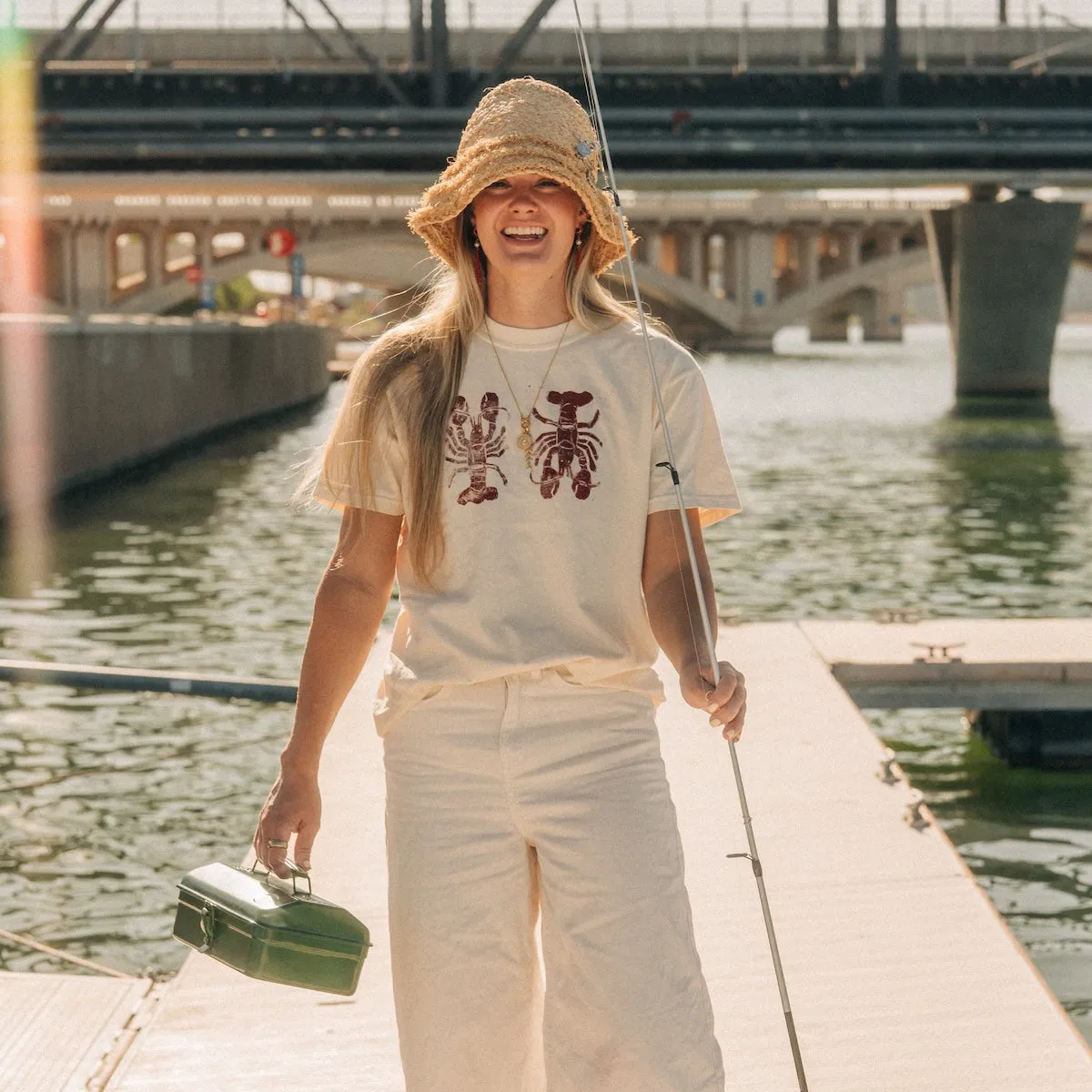 Lobster Tee Geometric Embellishment Delicate Design