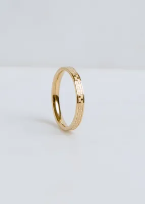 Lola Checkered Ring Neutral Finish