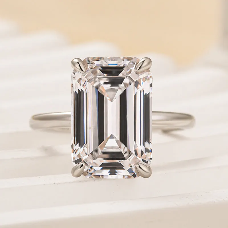 Louily 5.0Ct Emerald Cut Engagement Ring For Women Chic Flair