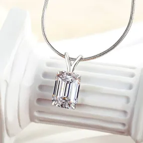 Louily Attractive Emerald Cut Necklace Radiant Statement
