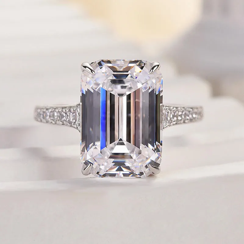Distinctive Glow Unique Look Louily Captivating Emerald Cut Engagement Ring