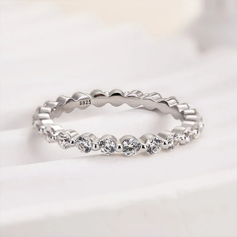 Louily Classic Full Round Cut Wedding Band Gift For All Ornate Edge