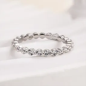 Understated Spark Boho Accent Louily Classic Full Round Cut Wedding Band