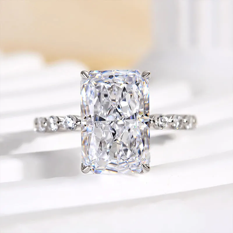 Engagement Accent Stylish Sparkle Louily Elegant Crushed Ice Cut Simulated Diamond Engagement Ring