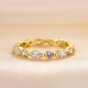 Relaxed Look Louily Exclusive Marquise Cut Wedding Band In Sterling Silver