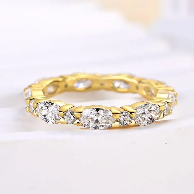 Louily Exclusive Oval Cut Wedding Band For Women In Sterling Silver Shining Edge Luxury Form