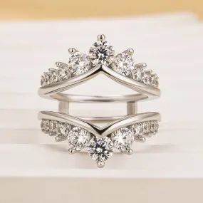 Louily Fashion Round Cut Jacket Wedding Band For Women In Sterling Silver Graceful Accessory Eye-Catching Craft