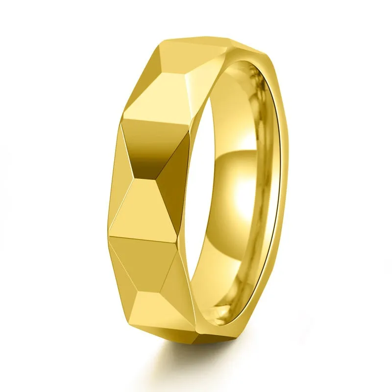 Louily Fashion Tungsten Carbide Rhomboid Men's Wide Wedding Band Camera Focus