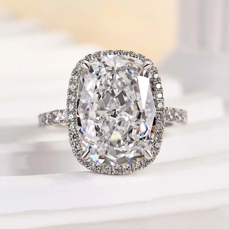 Elegant feature Louily Gorgeous Halo Crushed Ice Cushion Cut Engagement Ring