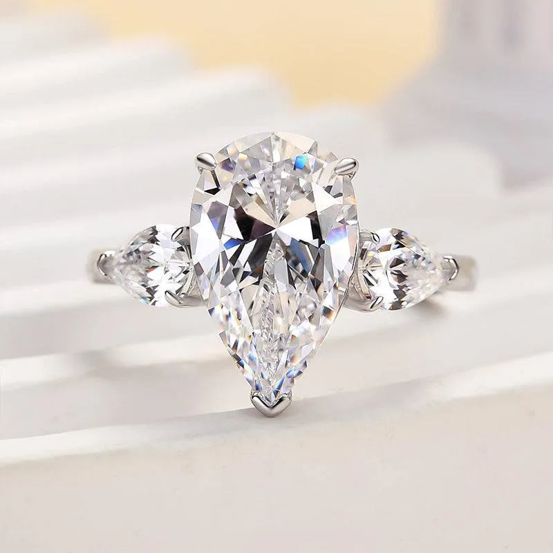 Everyday Glam Louily Gorgeous Pear Cut Three Stone Engagement Ring
