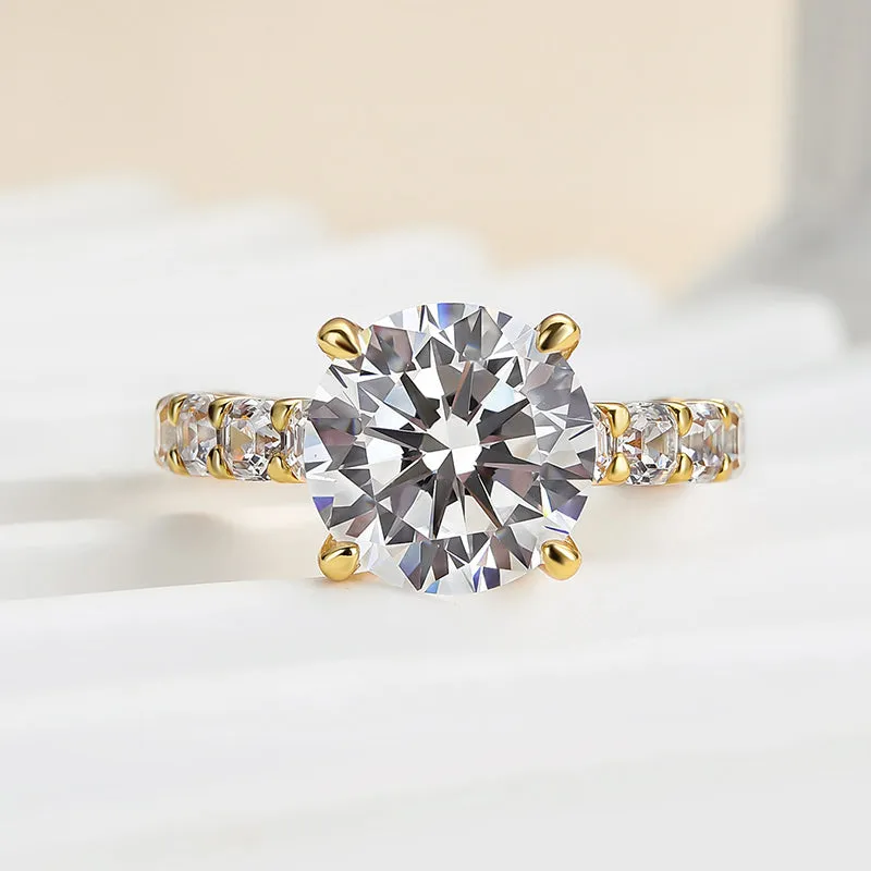 Louily Luxury 4.0Ct Round Cut Engagement Ring Dazzle Factor Understated Spark