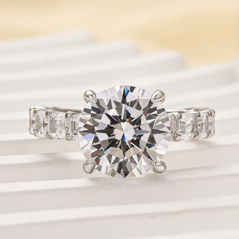 Natural Look Sweet Detail Louily Luxury 4.0Ct Round Cut Engagement Ring