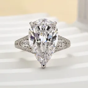 Louily Luxury 5.5Ct Pear Cut Engagement Ring Vibrant Pieces Delicate Piece