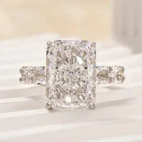 Chic Fusion Louily Luxury Radiant Cut Engagement Ring For Women In Sterling Silver