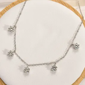 Handmade Design Romantic Vibe Louily Moissanite 2.5 Carat Round Cut Gypsophila Pendant Necklace