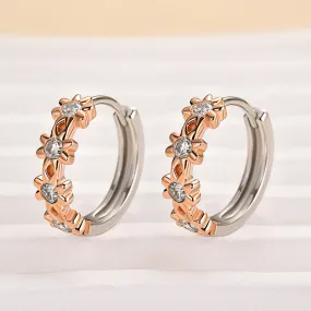 Premium Look Louily Moissanite  Cute Daisy Flower Earrings