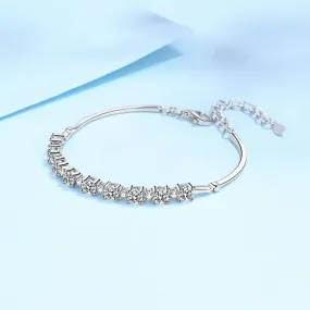 Impressive Accent Exclusive Treasures Louily Moissanite Luxury Round Cut Bracelet