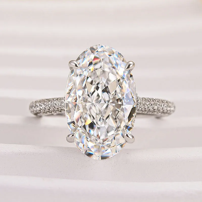 Delicate Vibe Louily Noble Crushed Ice Oval Cut Engagement Ring