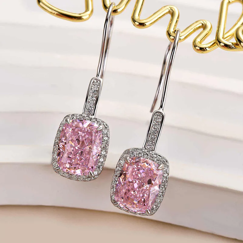 Louily Special Halo Cushion Cut Women's Earrings Essential Pair