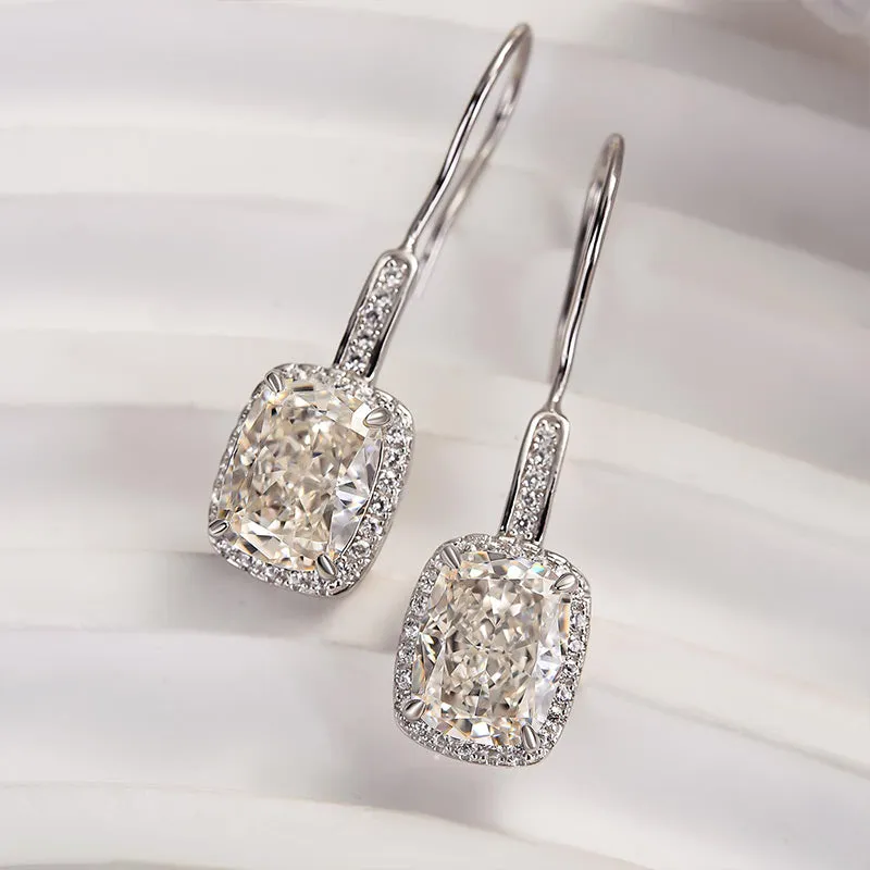 Delicate Form Louily Special Halo Cushion Cut Women's Earrings