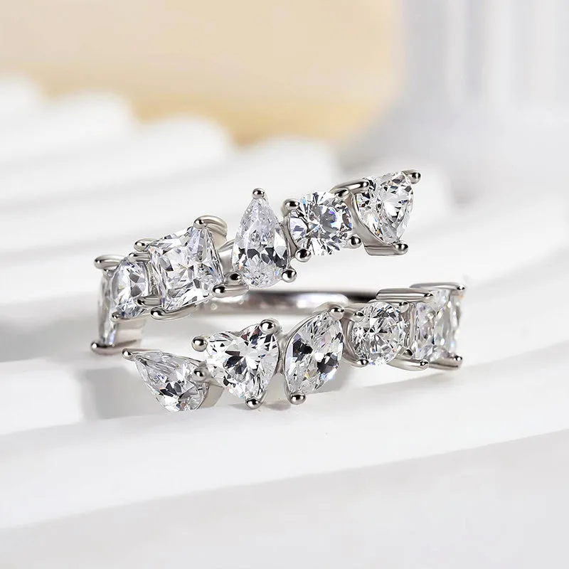 Louily Special Open Design Wedding Band Modern pieces