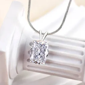 Styled Finish Formal Set Louily Timeless Crushed Ice Cushion Cut Pendant Necklace