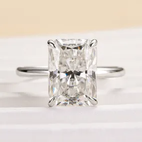 Soft Accent Louily Timeless Moissanite 4.5 Ct Radiant Cut Engagement Ring