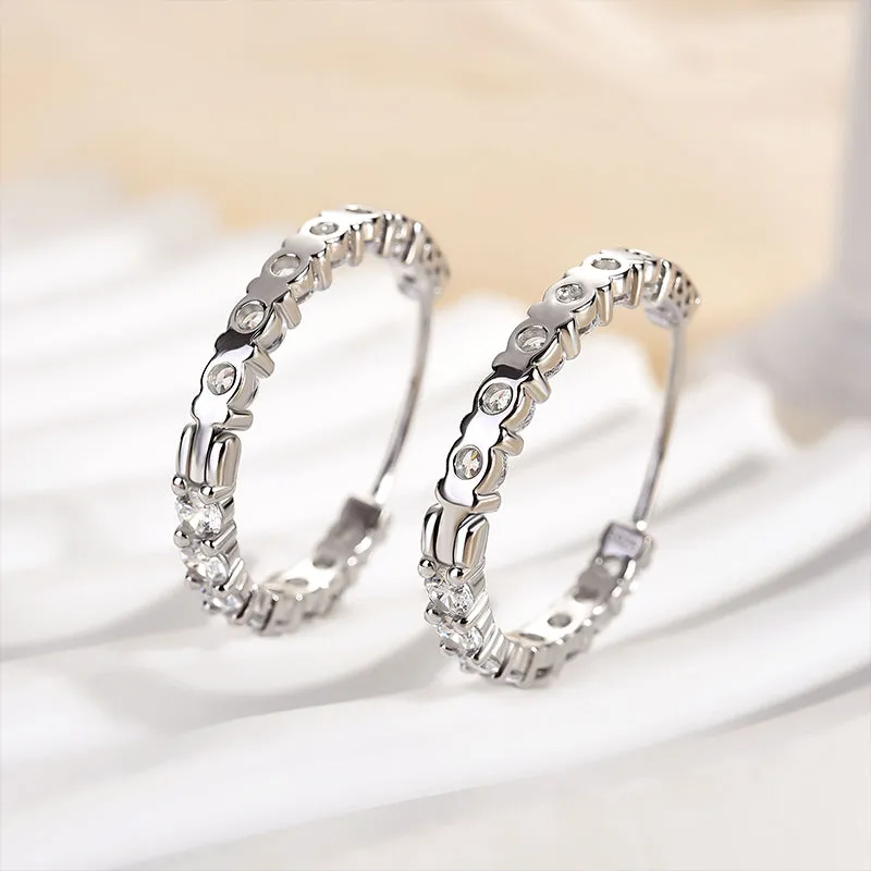 Louily Unique Hoop Earrings In Sterling Silver Bridal Ready Custom Finish
