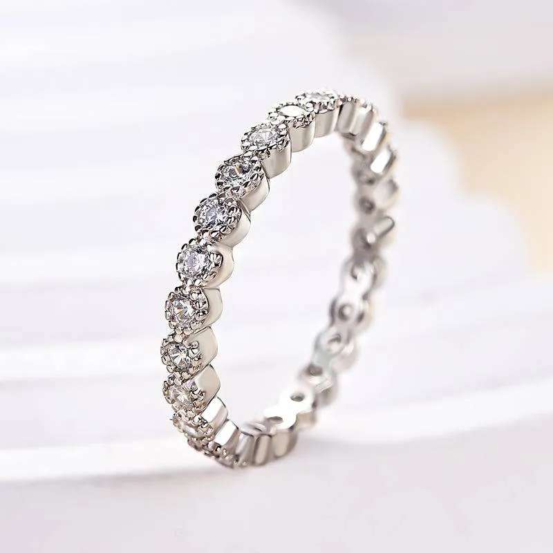 Elegant Charm Delicate Vibe Louily Vintage Round Cut Women's Wedding Band