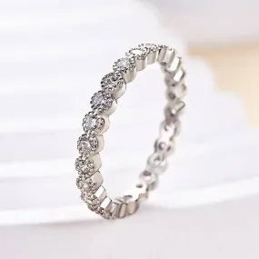 Elegant Charm Delicate Vibe Louily Vintage Round Cut Women's Wedding Band