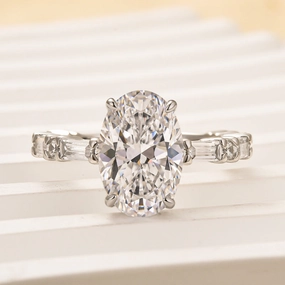 Louily Fashion 3.5Ct Oval Cut Travel Ring For Women Modern Shape