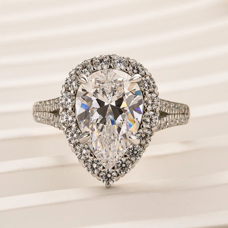 Cultural Event Special Look Louily Luxurious 2.5Ct Pear Cut Engagement Ring In Sterling Silver