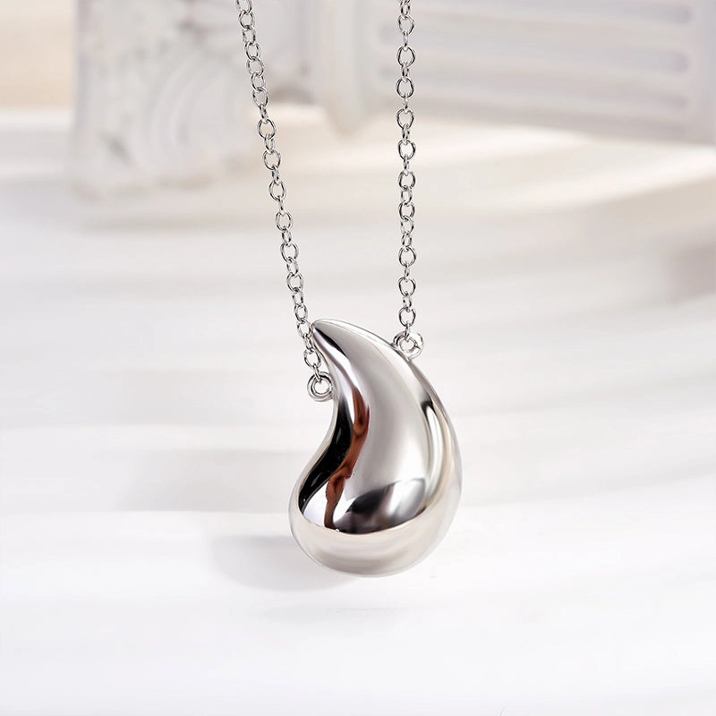 Louily Minimalist Teardrop Necklace In Sterling Silver Shine Moment
