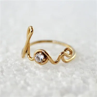 LOVE RING WITH SWAROVSKI CRYSTAL Stylish Creation Synthetic Make