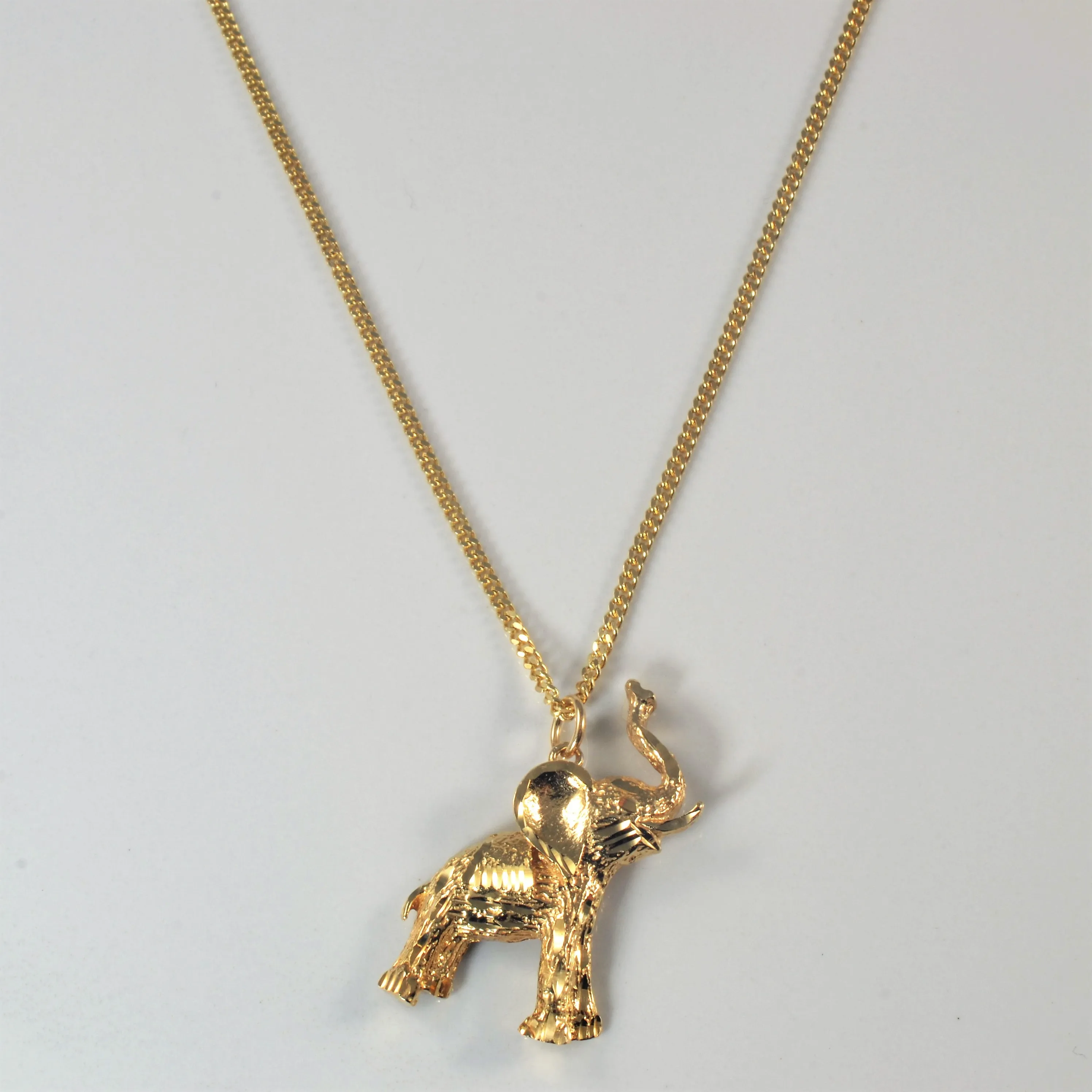 Lucky Elephant Necklace | 18" | Bold Look Warm Light