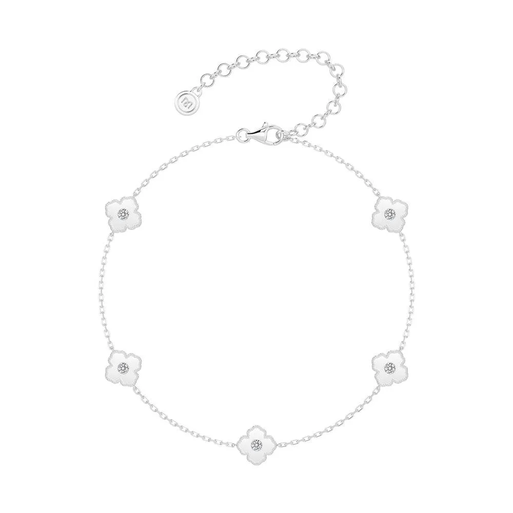 Lucky Hearts Four Leaf Clover Bracelet Shiny Gems