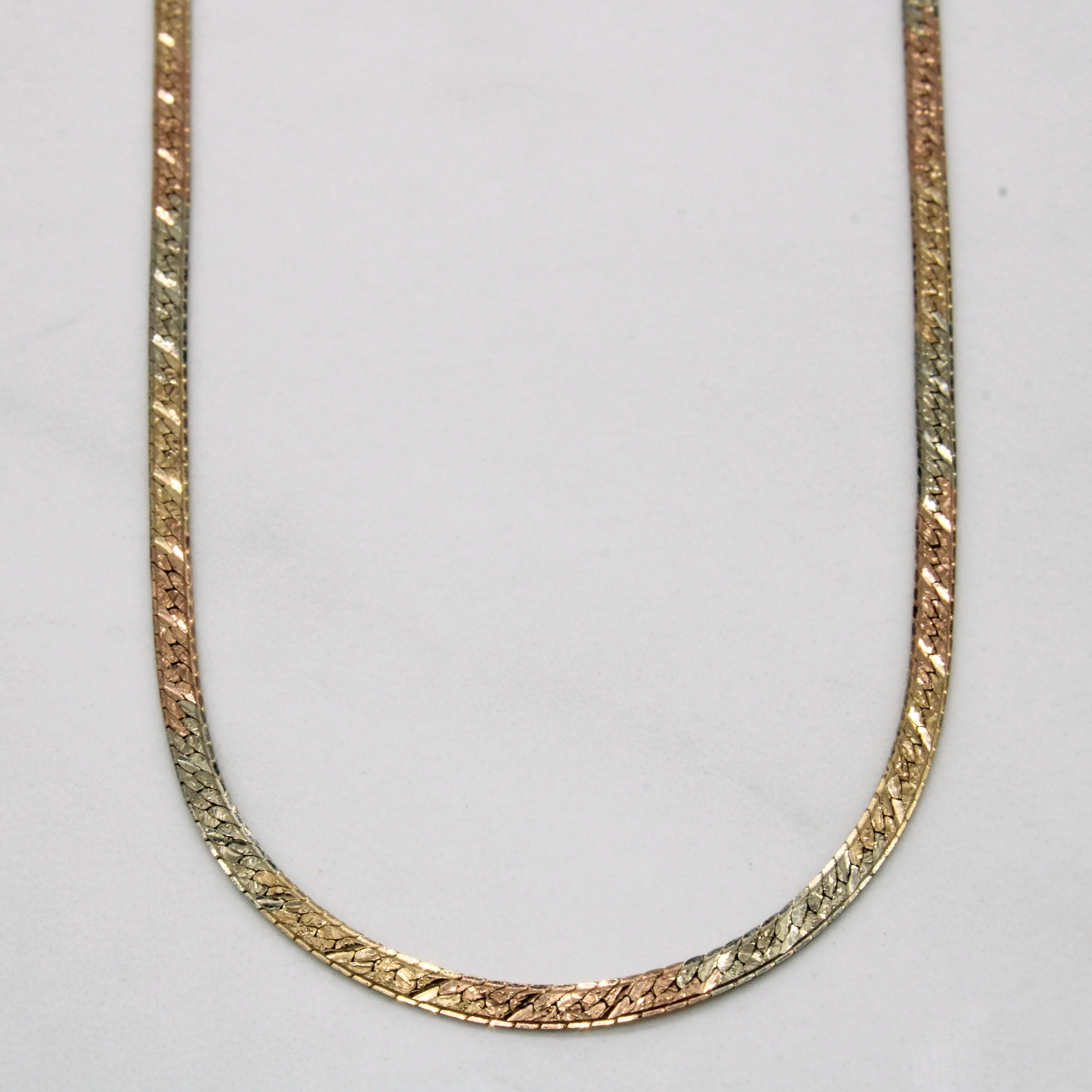 Graceful Shape Neutral palette 14k Tri Tone Gold Chain | 18" |