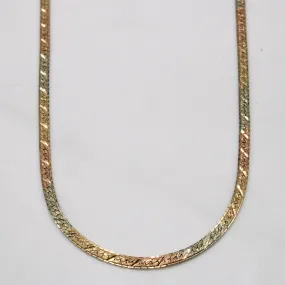 Graceful Shape Neutral palette 14k Tri Tone Gold Chain | 18" |