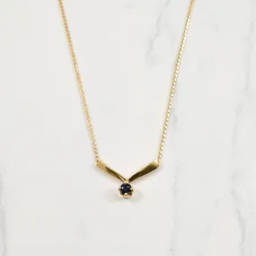 Sunset Look Chevron Blue Sapphire Necklace | 0.17ct |