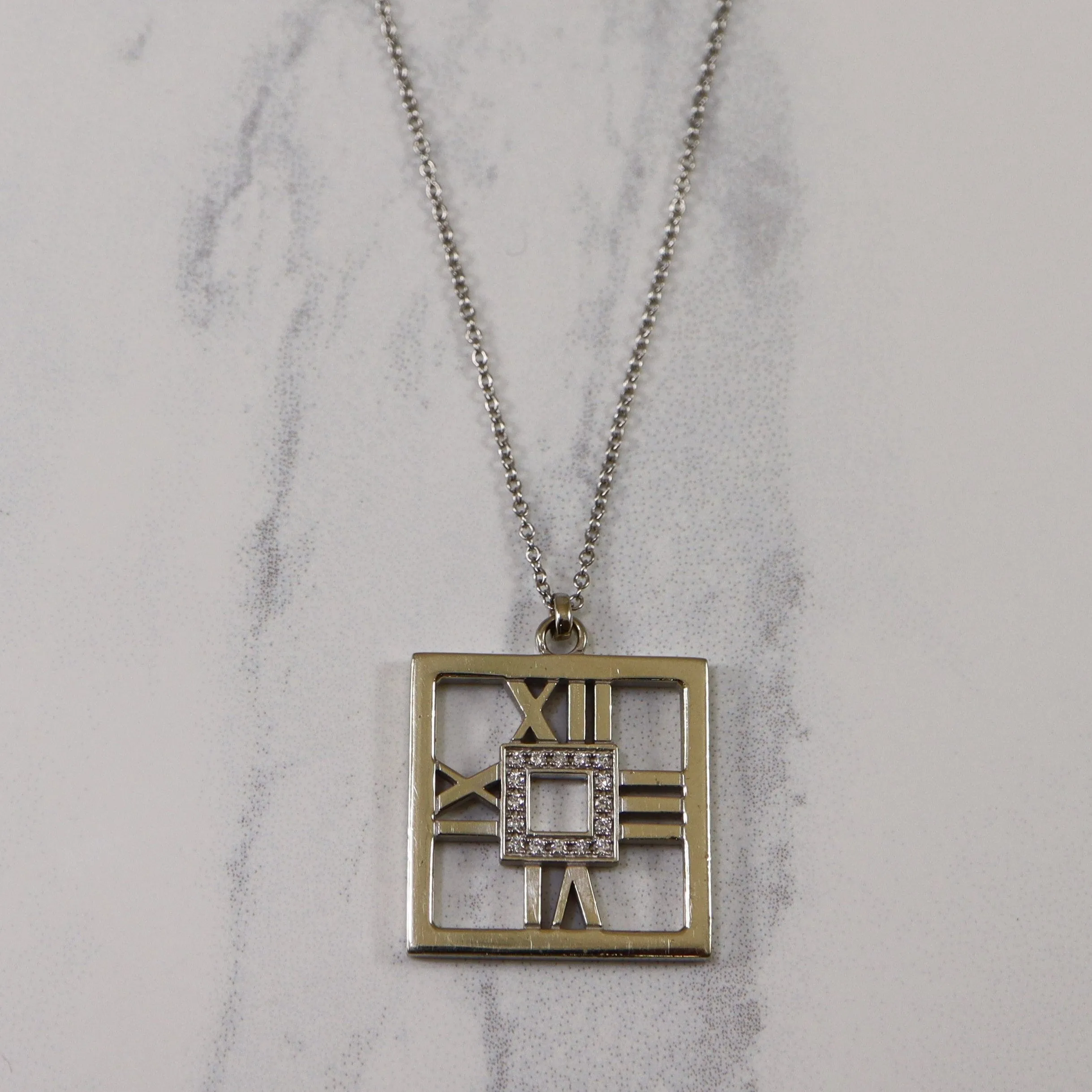 Glow Detail Tiffany & Co.' Square Atlas Necklace | 0.16ctw | 24" |