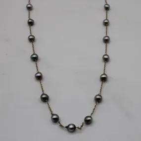 Black Pearl Station Necklace | 18" | Cultural Event